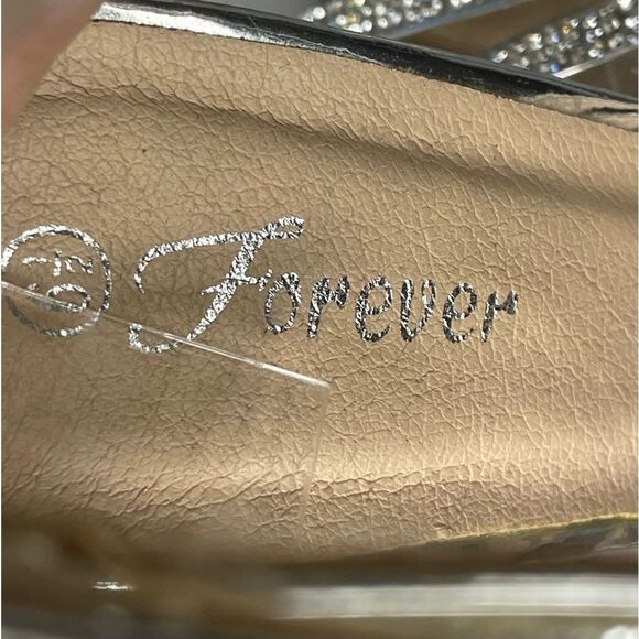 Ankle Strap Open Toe Rhinestone Stiletto Heels - Picture 9 of 11